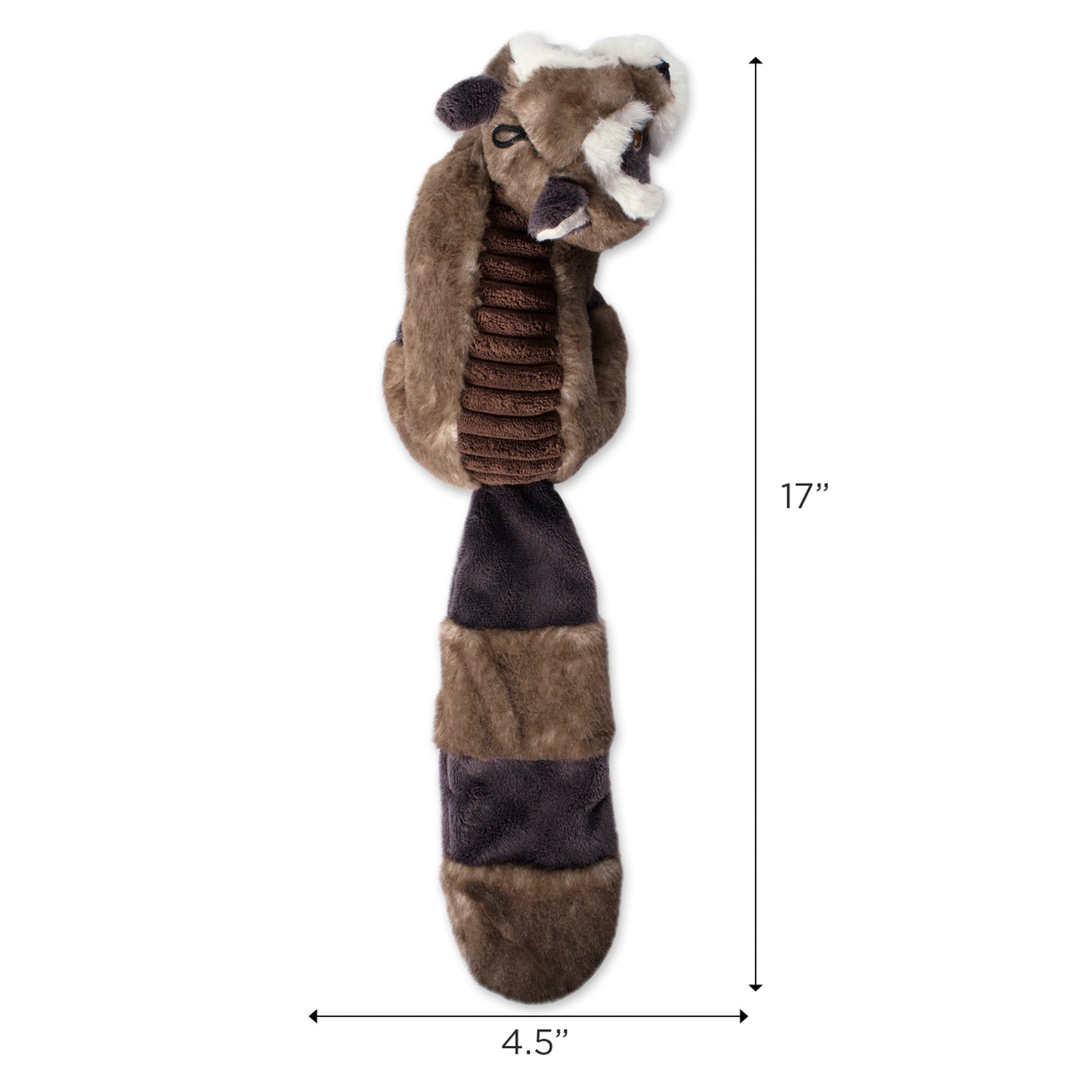 Squirrel & Raccoon Plush Squeaker Pet Toy Set of 2