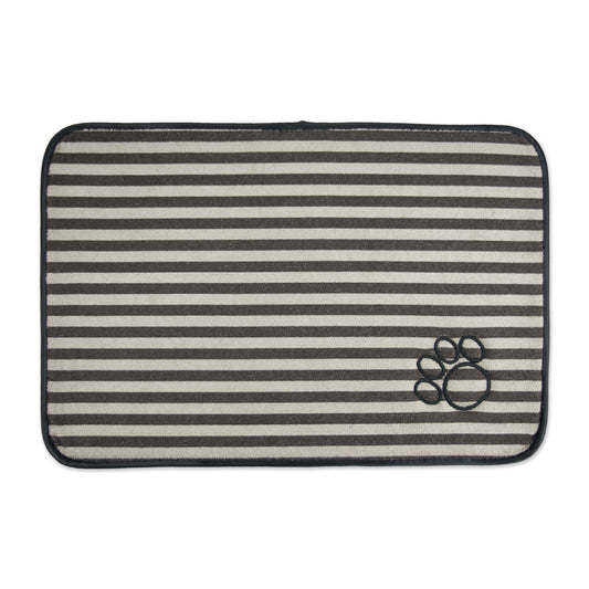 Brown Striped  Emb Paw Pet Mat